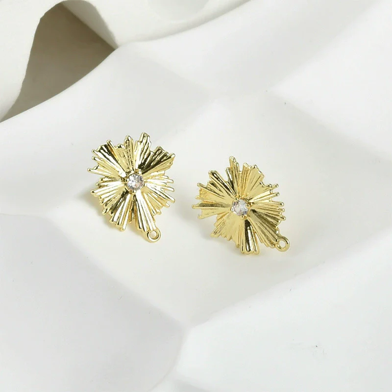 Pleated Lace Copper Earrings Electroplated Hand Made Jewelry Accessories - Image 6