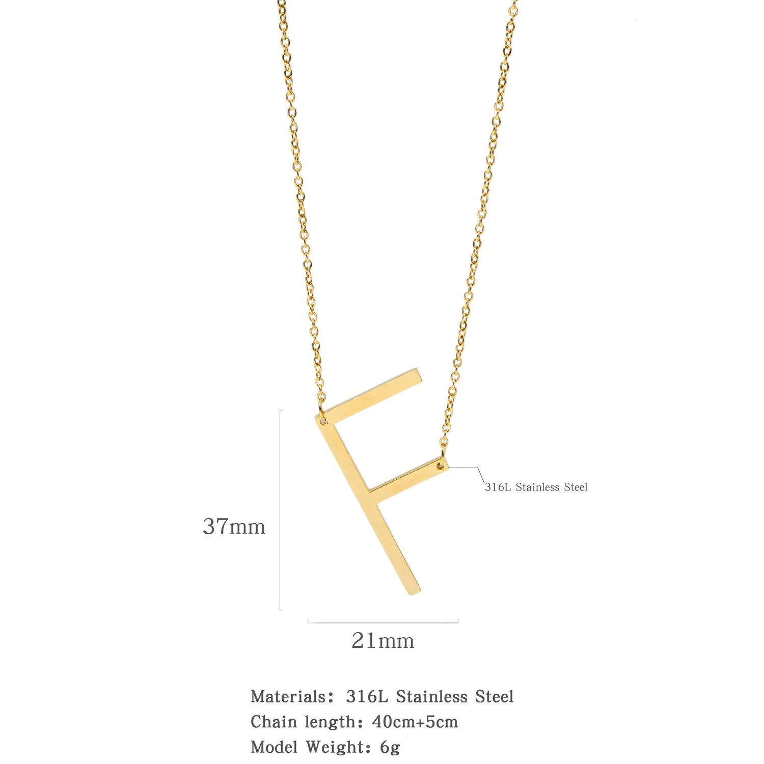Polished Short Clavicle Necklace Titanium Steel Jewelry With English Letter Pattern And Electroplating Treatment - Image 11