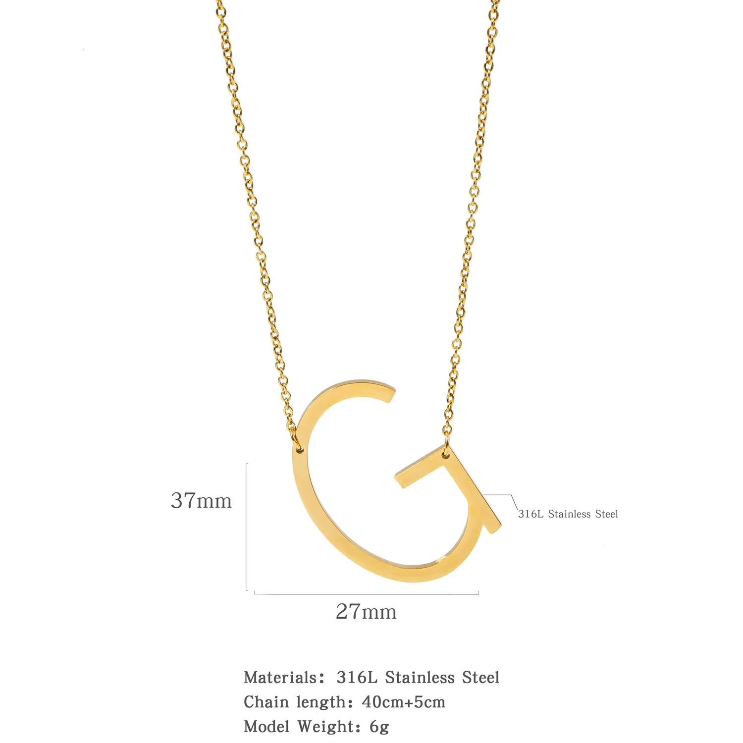 Polished Short Clavicle Necklace Titanium Steel Jewelry With English Letter Pattern And Electroplating Treatment - Image 12
