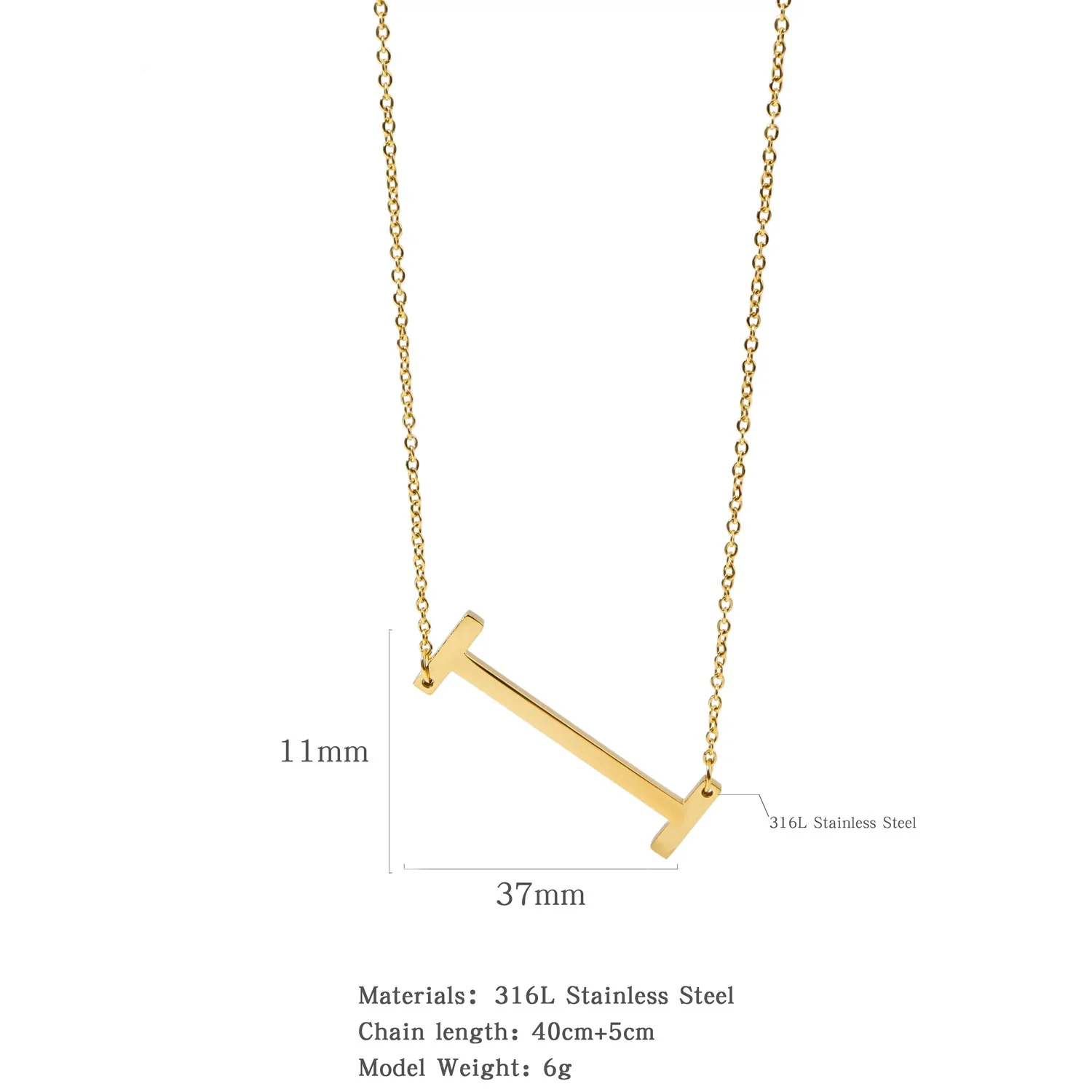 Polished Short Clavicle Necklace Titanium Steel Jewelry With English Letter Pattern And Electroplating Treatment - Image 14