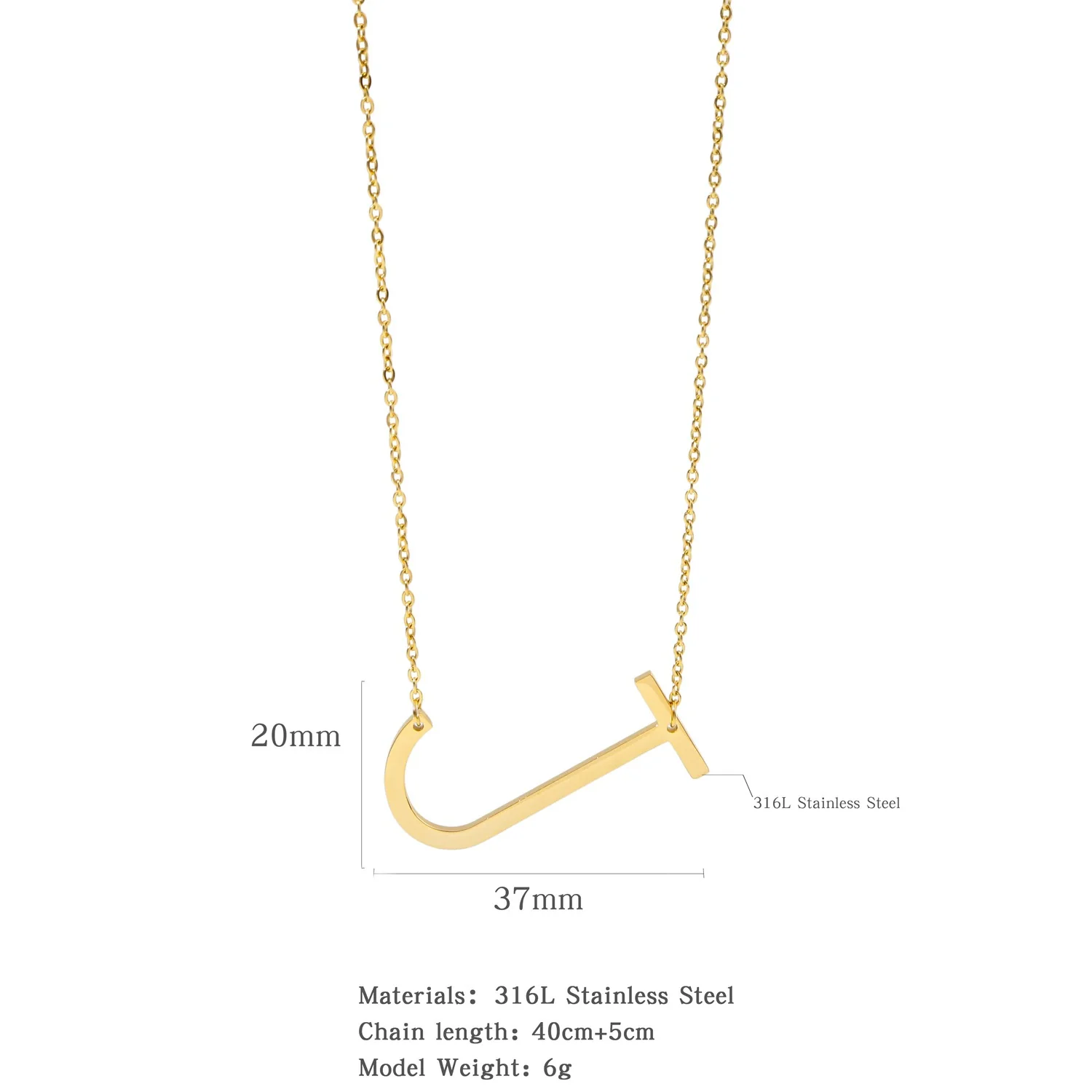 Polished Short Clavicle Necklace Titanium Steel Jewelry With English Letter Pattern And Electroplating Treatment - Image 15