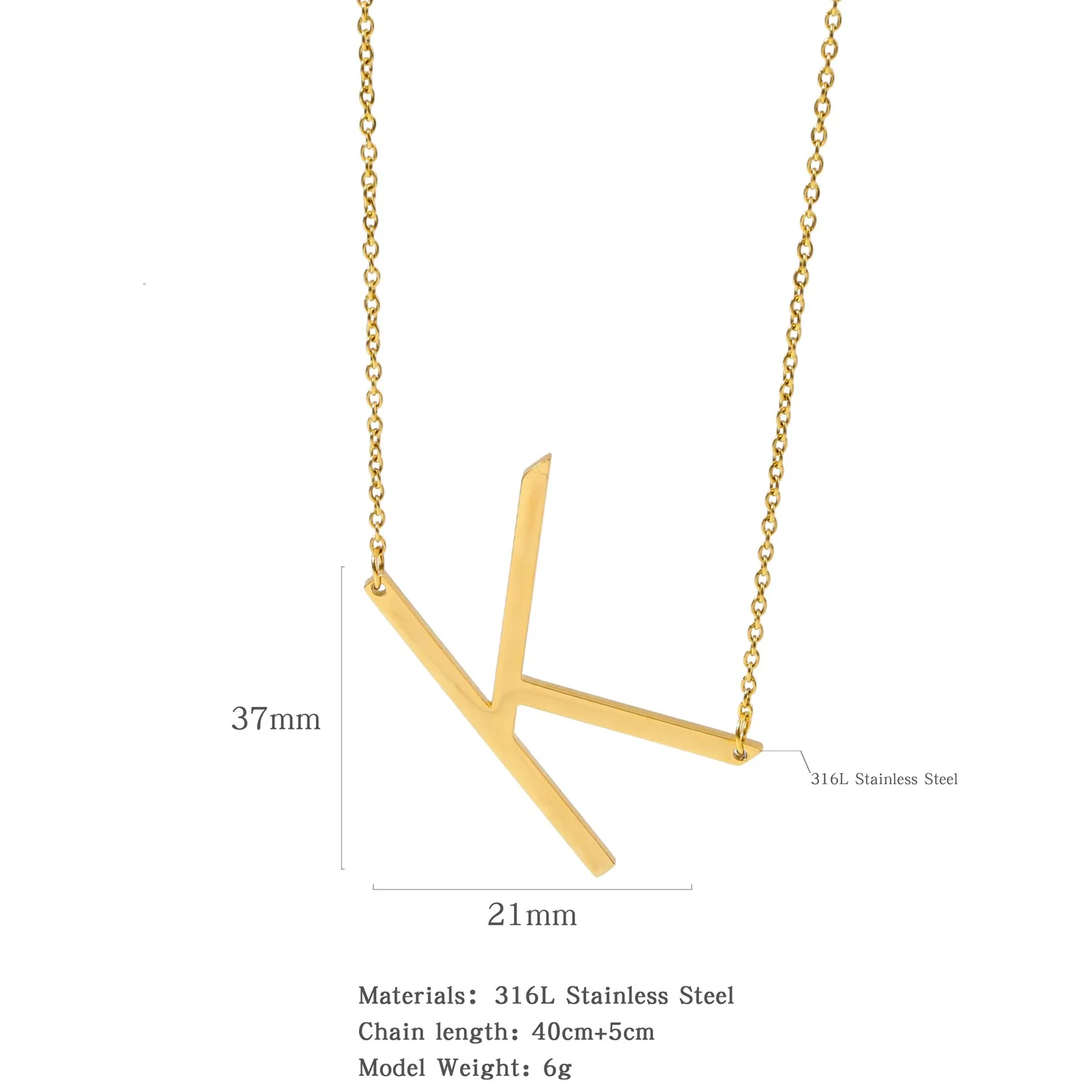 Polished Short Clavicle Necklace Titanium Steel Jewelry With English Letter Pattern And Electroplating Treatment - Image 16