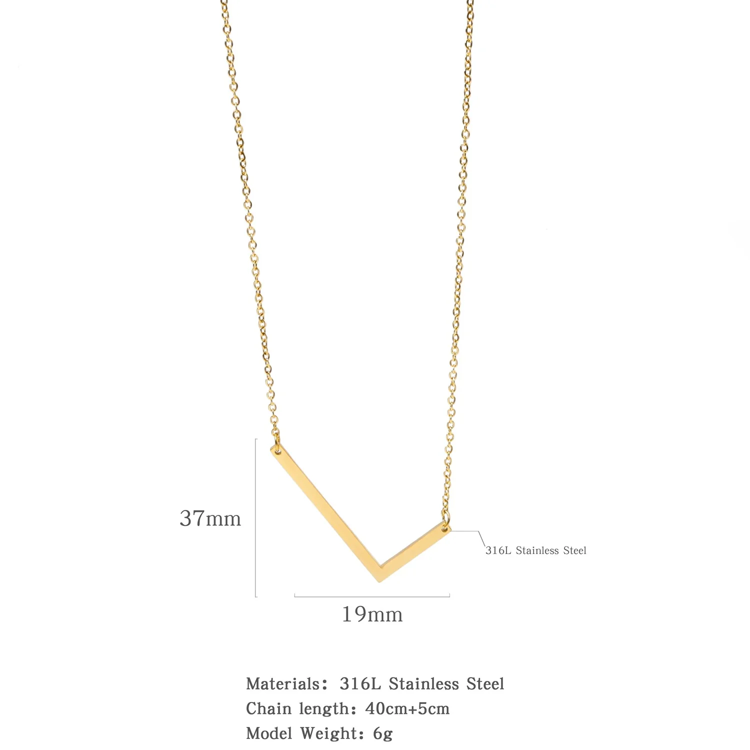 Polished Short Clavicle Necklace Titanium Steel Jewelry With English Letter Pattern And Electroplating Treatment - Image 17