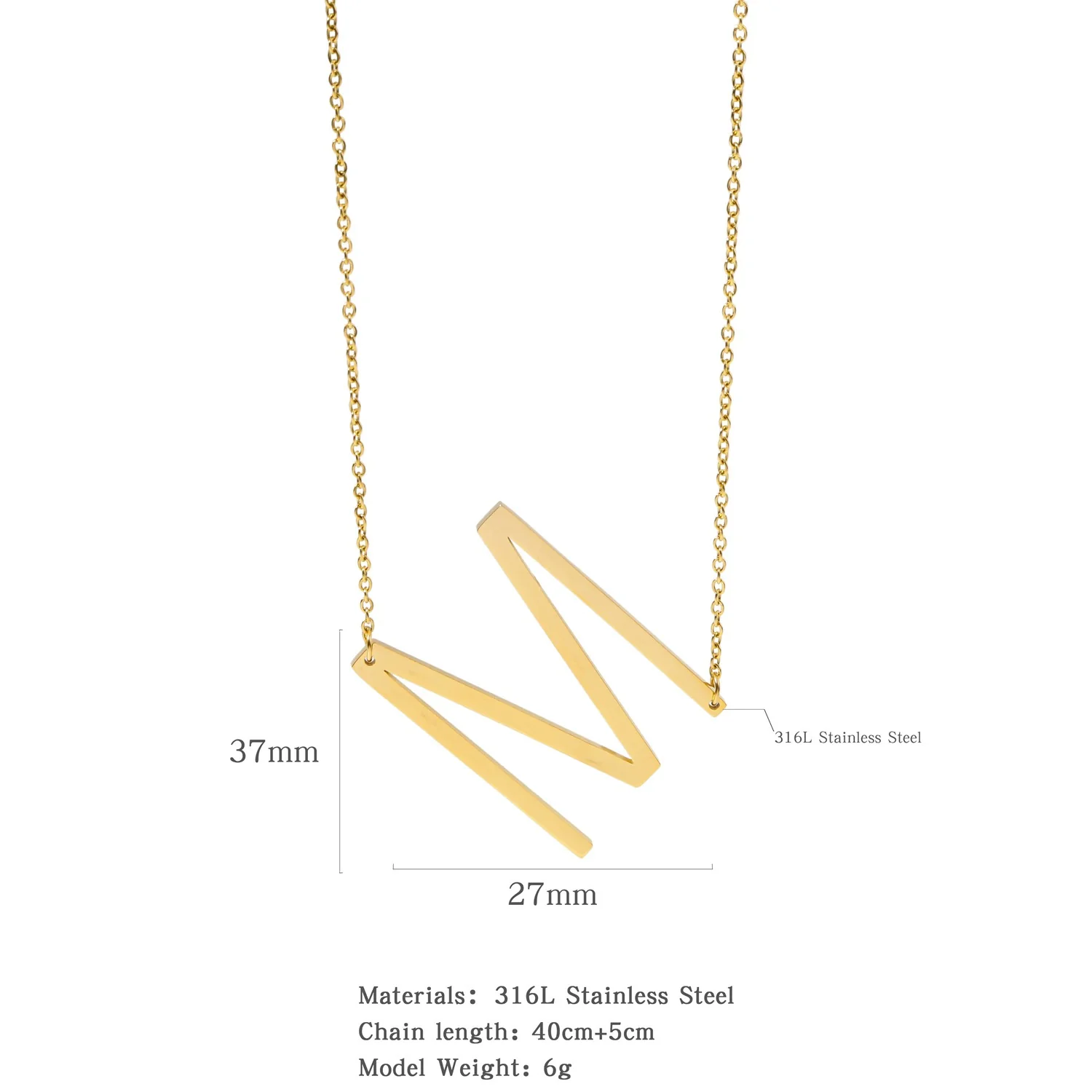 Polished Short Clavicle Necklace Titanium Steel Jewelry With English Letter Pattern And Electroplating Treatment - Image 18