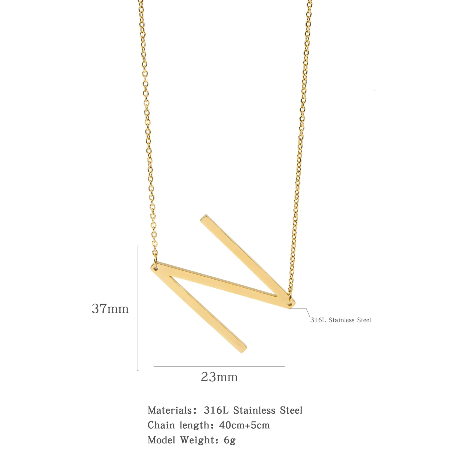 Polished Short Clavicle Necklace Titanium Steel Jewelry With English Letter Pattern And Electroplating Treatment - Image 19