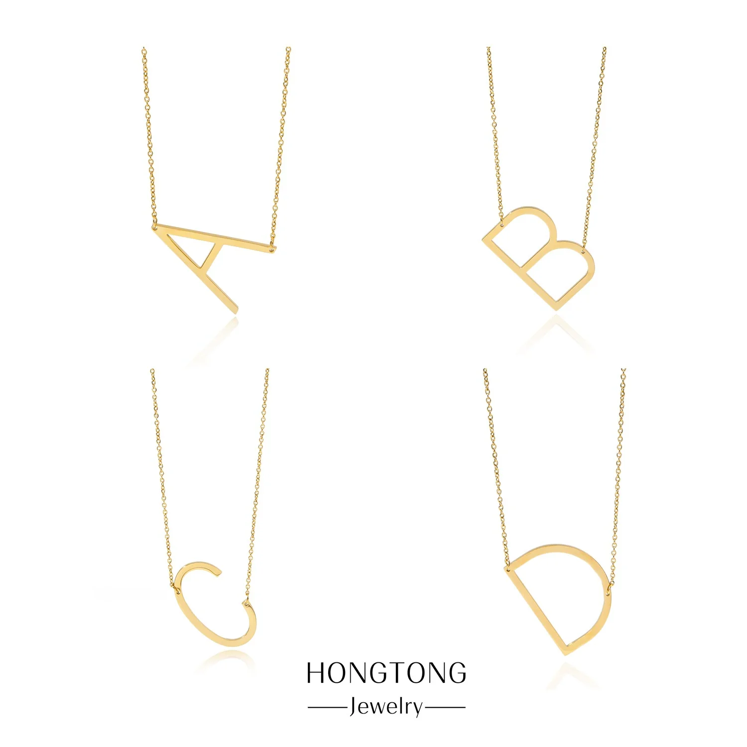 Polished Short Clavicle Necklace Titanium Steel Jewelry With English Letter Pattern And Electroplating Treatment - Image 2