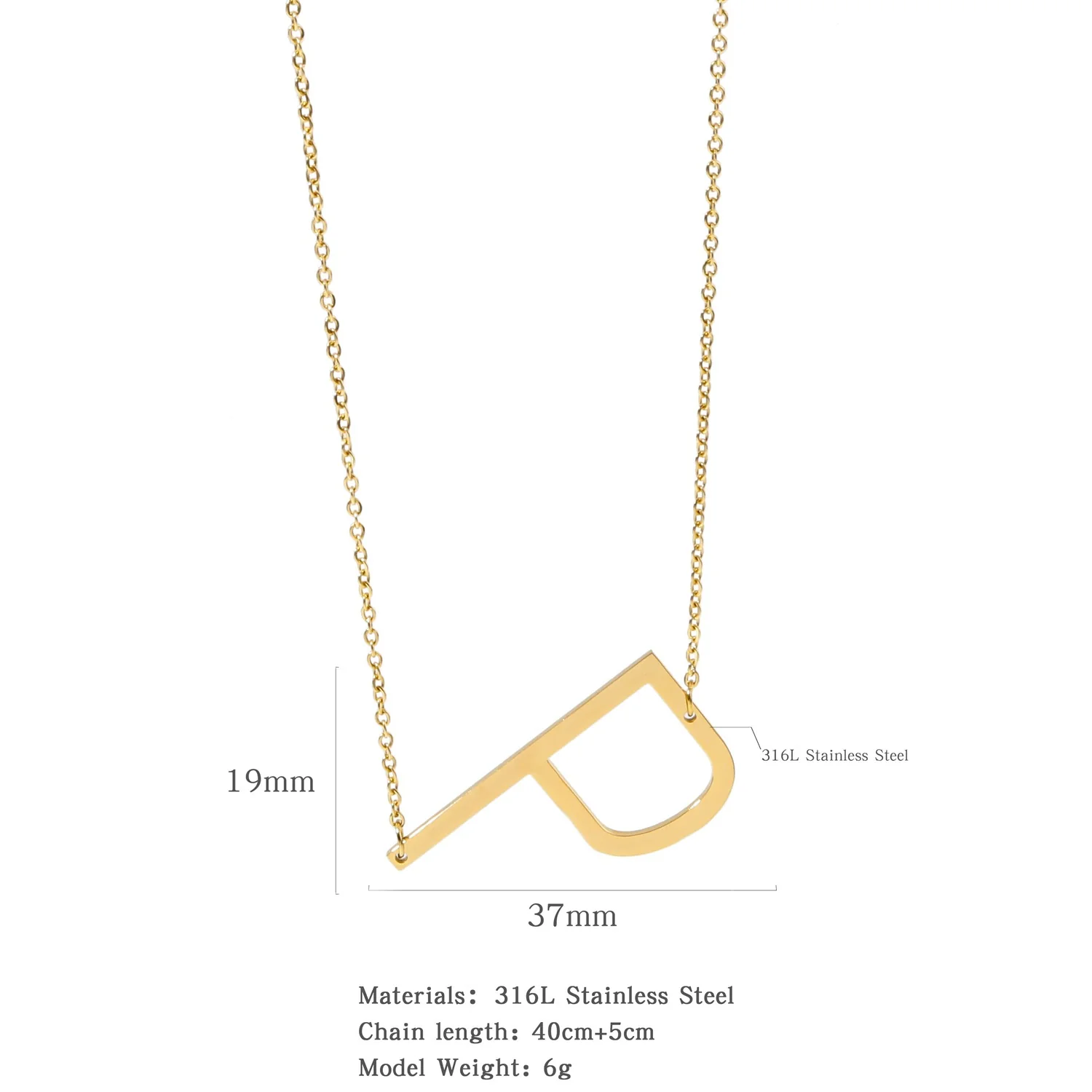Polished Short Clavicle Necklace Titanium Steel Jewelry With English Letter Pattern And Electroplating Treatment - Image 21