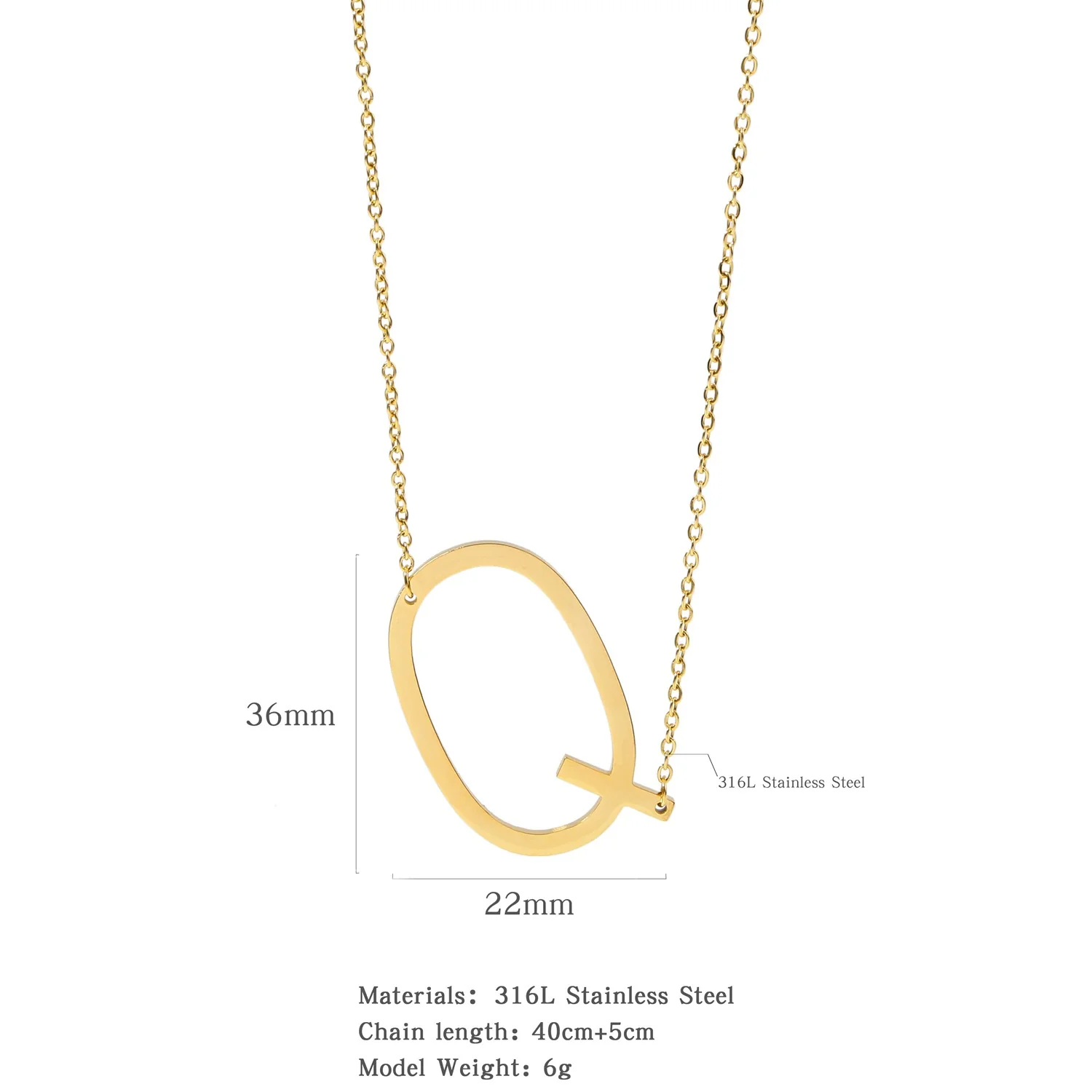 Polished Short Clavicle Necklace Titanium Steel Jewelry With English Letter Pattern And Electroplating Treatment - Image 22