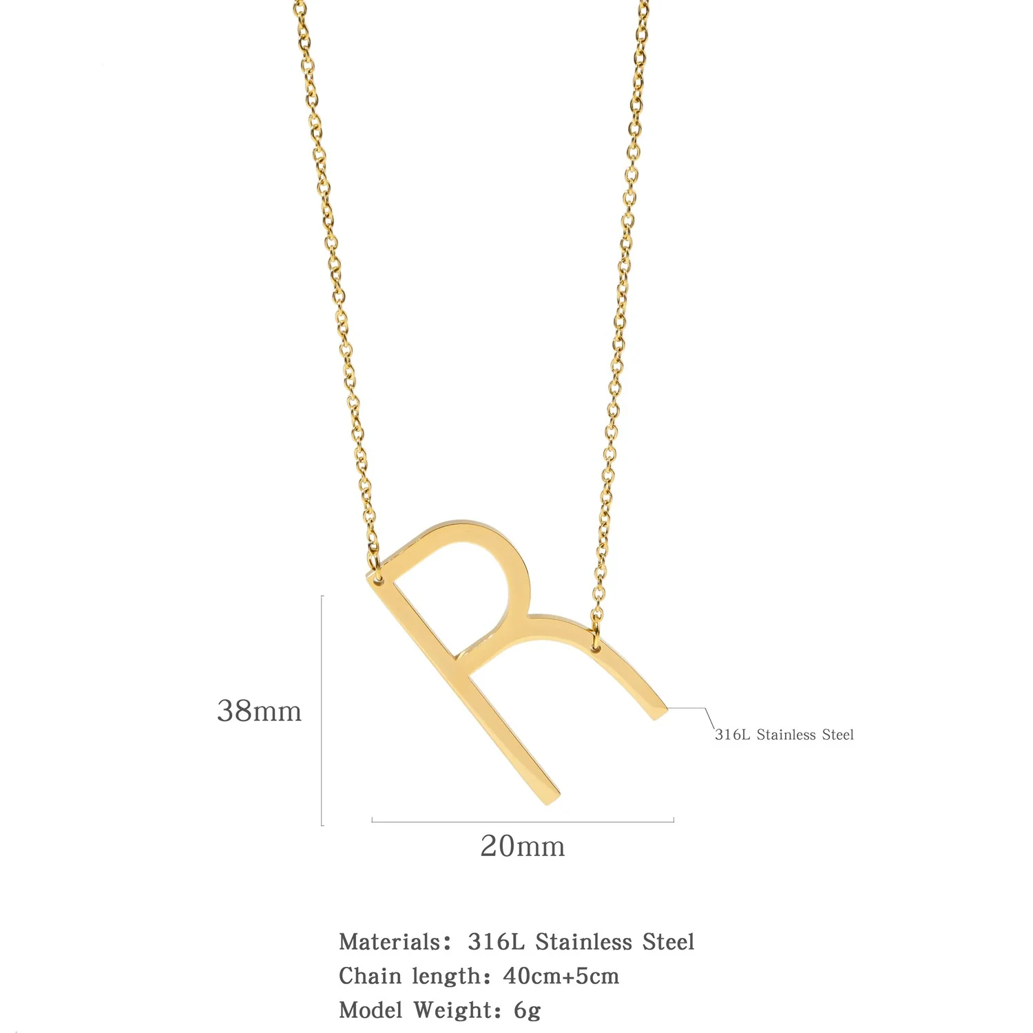 Polished Short Clavicle Necklace Titanium Steel Jewelry With English Letter Pattern And Electroplating Treatment - Image 23