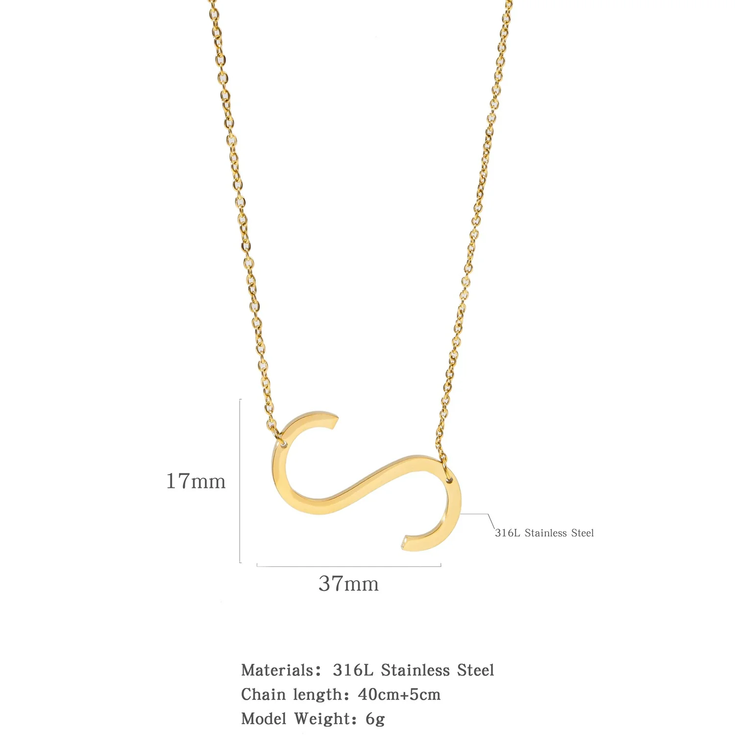 Polished Short Clavicle Necklace Titanium Steel Jewelry With English Letter Pattern And Electroplating Treatment - Image 24