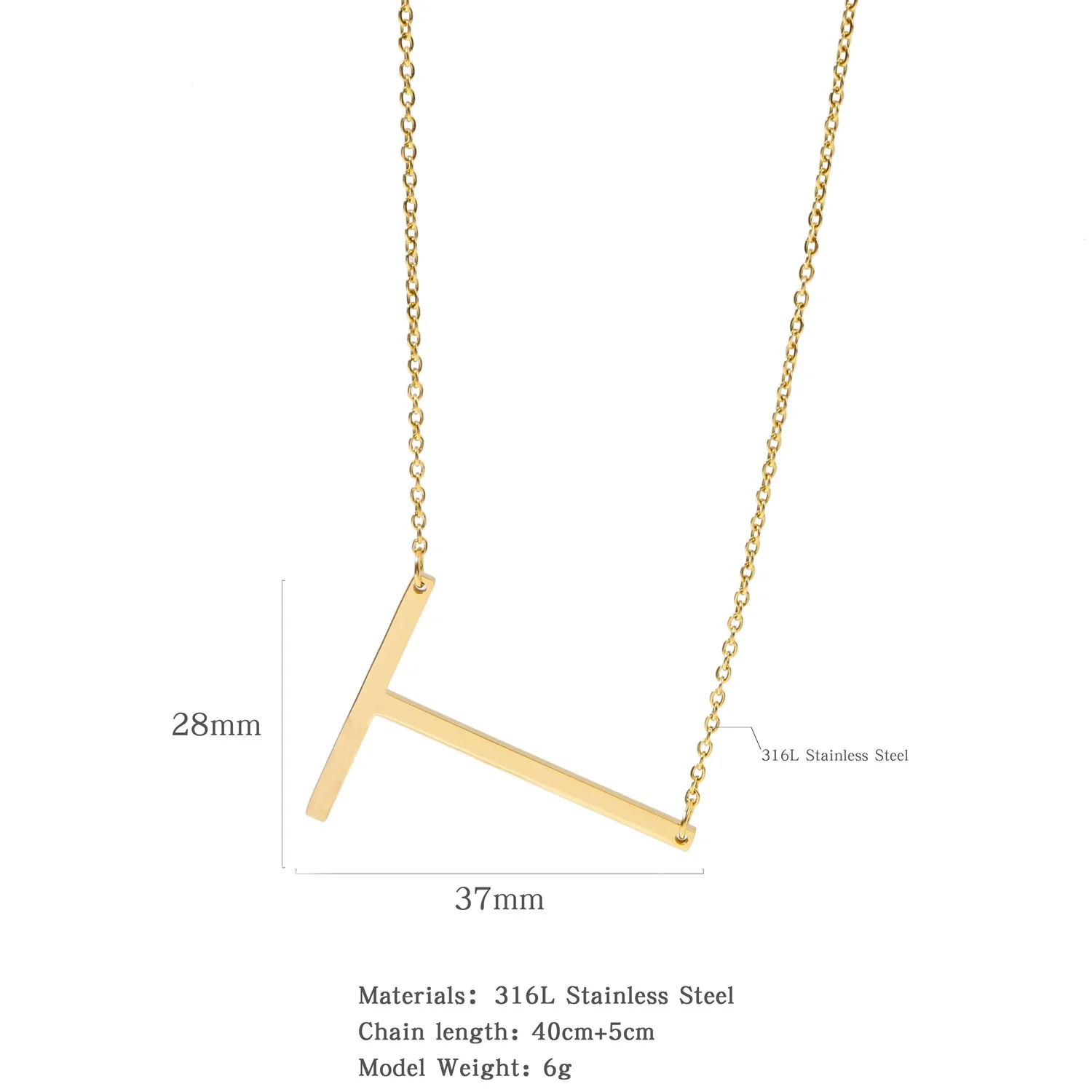 Polished Short Clavicle Necklace Titanium Steel Jewelry With English Letter Pattern And Electroplating Treatment - Image 25
