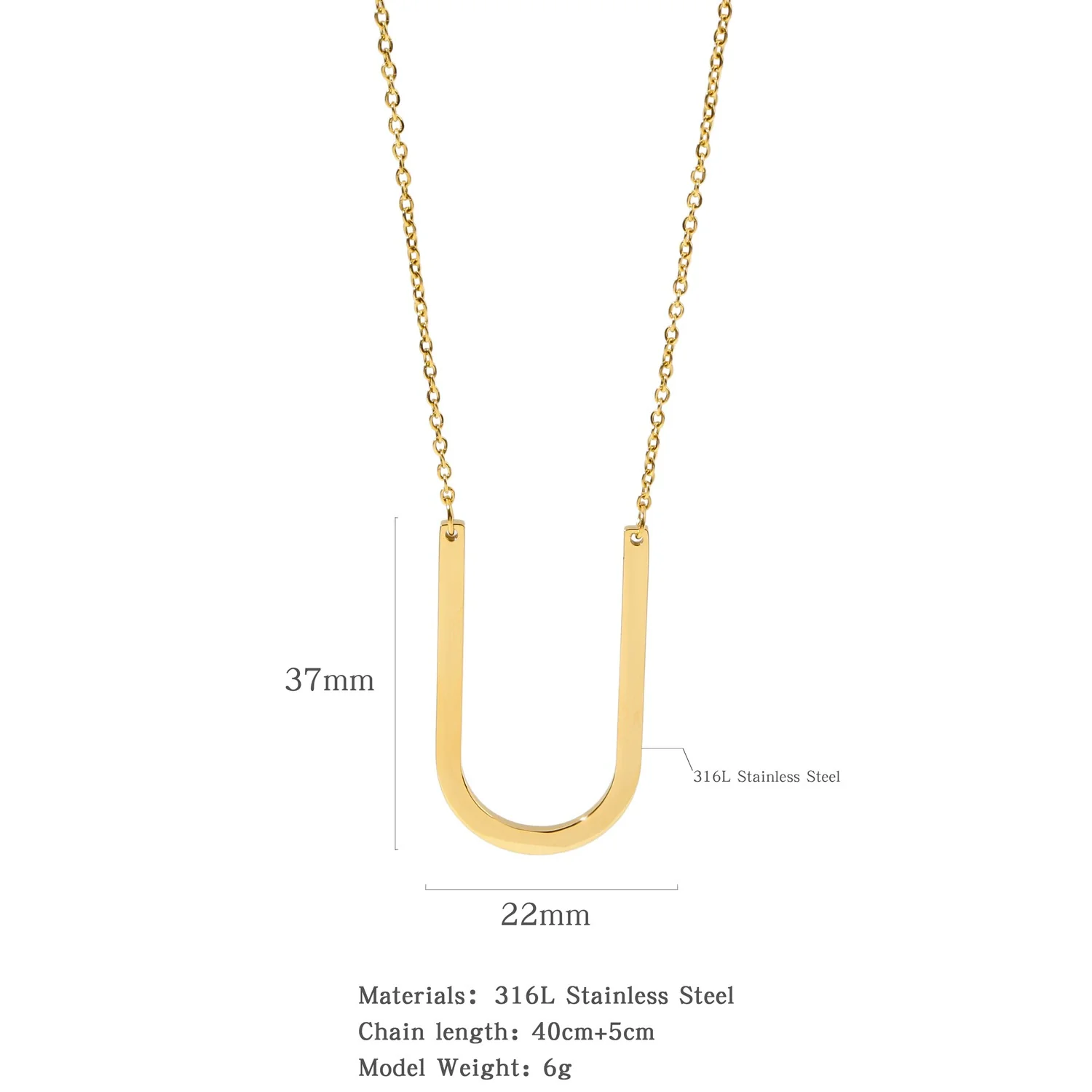 Polished Short Clavicle Necklace Titanium Steel Jewelry With English Letter Pattern And Electroplating Treatment - Image 26