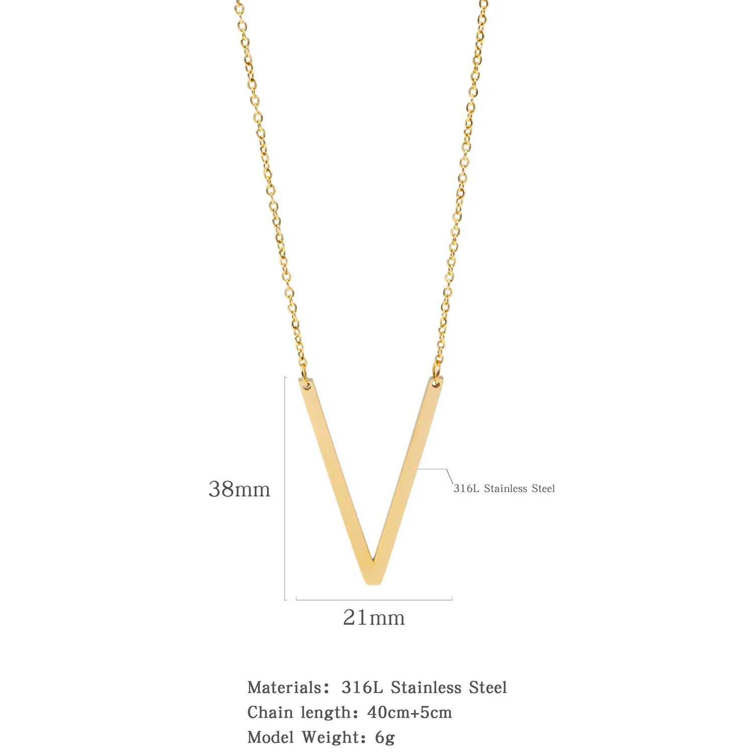 Polished Short Clavicle Necklace Titanium Steel Jewelry With English Letter Pattern And Electroplating Treatment - Image 27