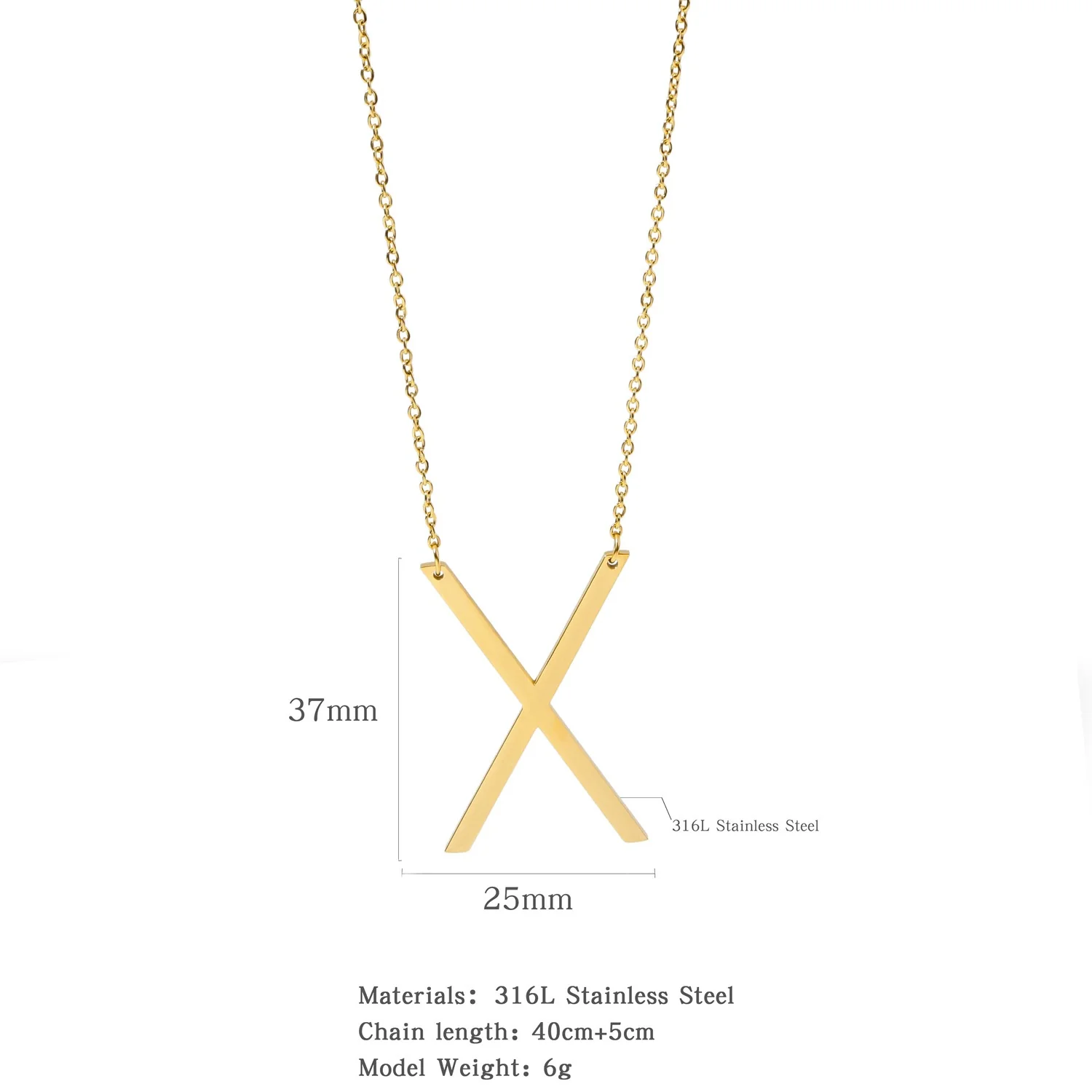 Polished Short Clavicle Necklace Titanium Steel Jewelry With English Letter Pattern And Electroplating Treatment - Image 29