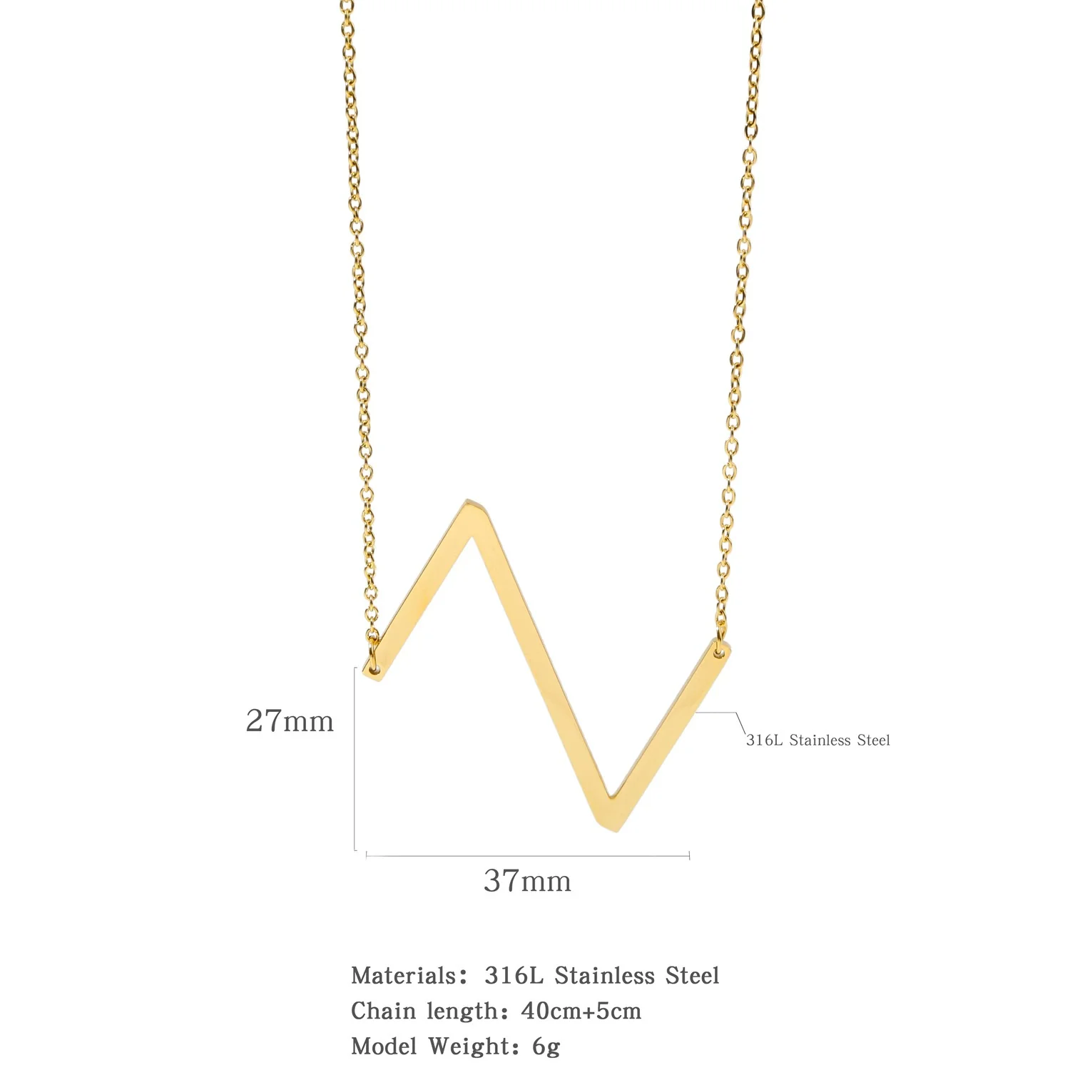 Polished Short Clavicle Necklace Titanium Steel Jewelry With English Letter Pattern And Electroplating Treatment - Image 31
