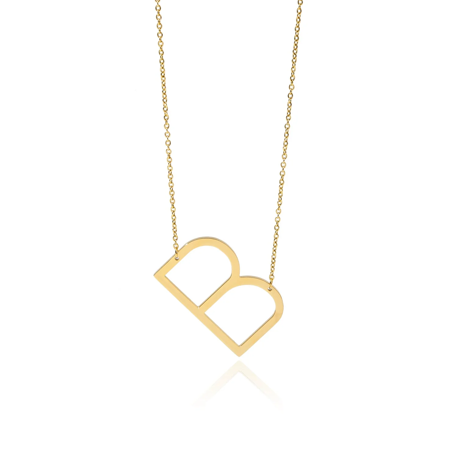 Polished Short Clavicle Necklace Titanium Steel Jewelry With English Letter Pattern And Electroplating Treatment - Image 5