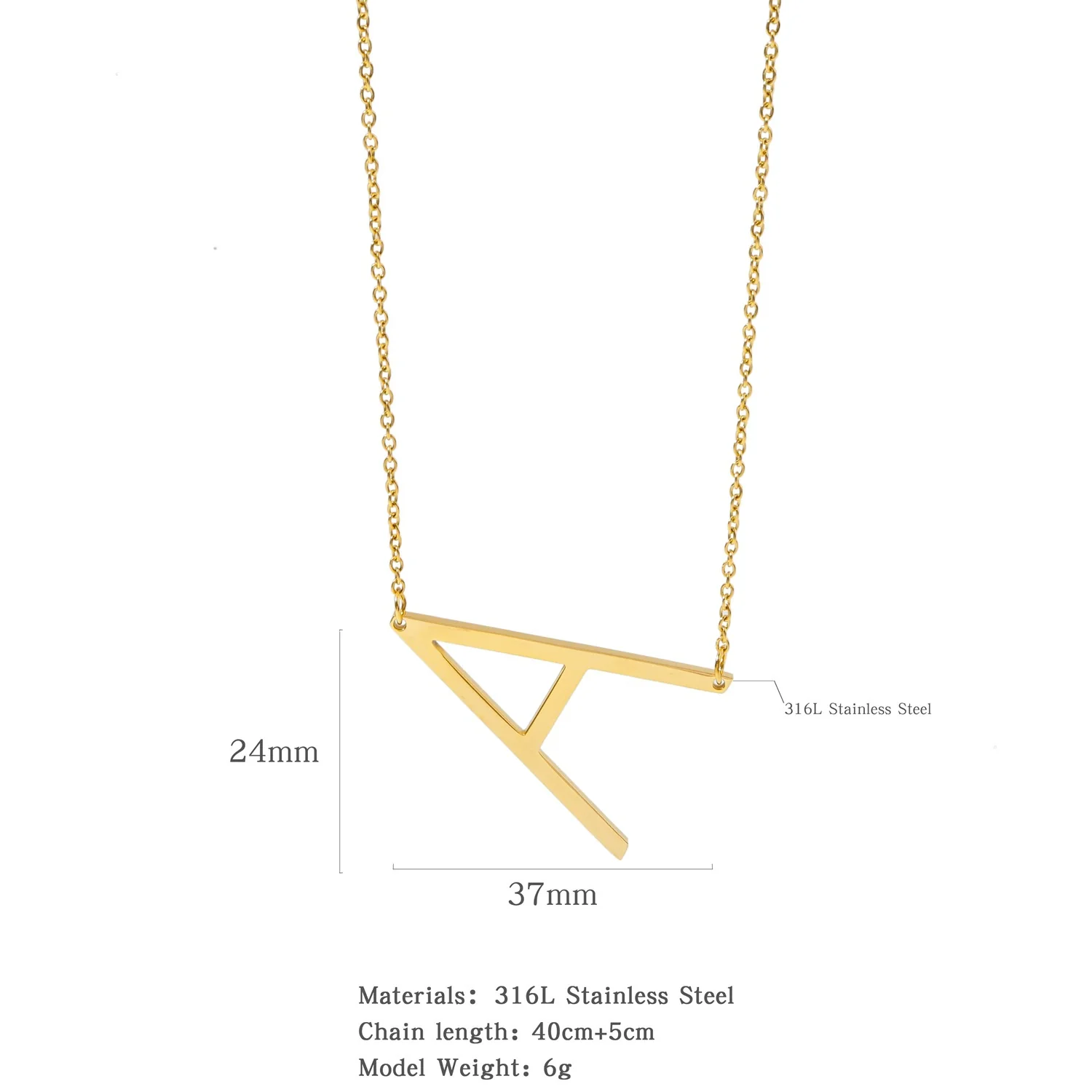 Polished Short Clavicle Necklace Titanium Steel Jewelry With English Letter Pattern And Electroplating Treatment - Image 6