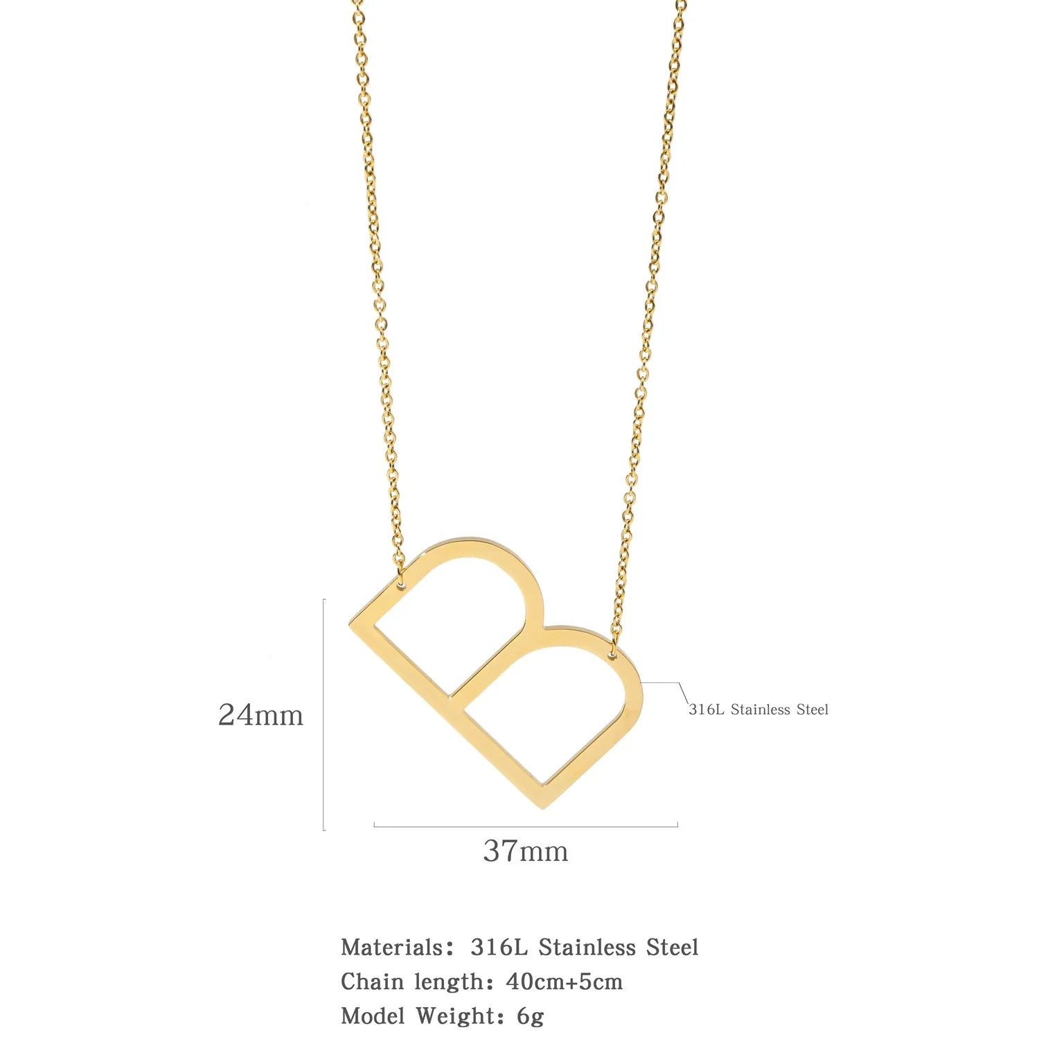 Polished Short Clavicle Necklace Titanium Steel Jewelry With English Letter Pattern And Electroplating Treatment - Image 7