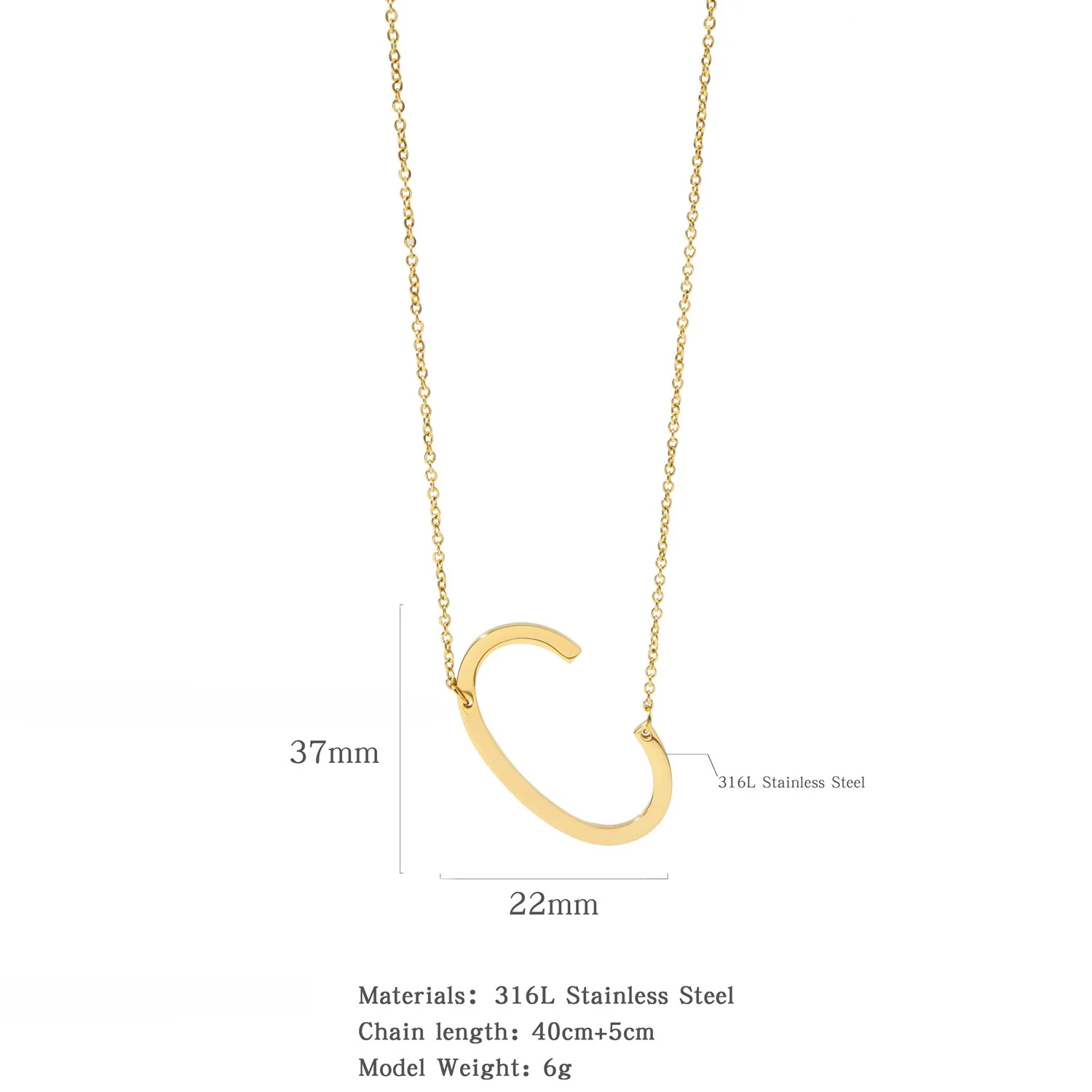 Polished Short Clavicle Necklace Titanium Steel Jewelry With English Letter Pattern And Electroplating Treatment - Image 8