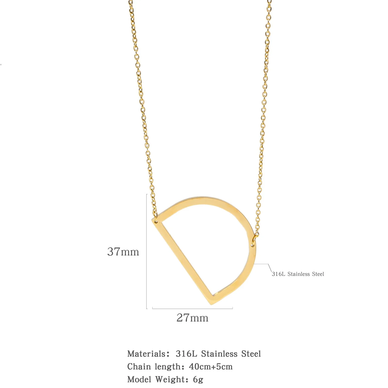 Polished Short Clavicle Necklace Titanium Steel Jewelry With English Letter Pattern And Electroplating Treatment - Image 9