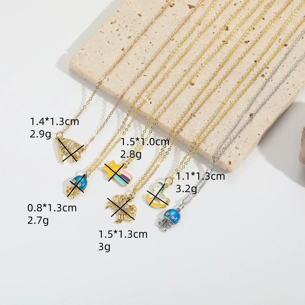 Pony Shape Pendant Necklace For Women Copper Mixed Gemstone Setting Geometric Design Electroplating - Image 2