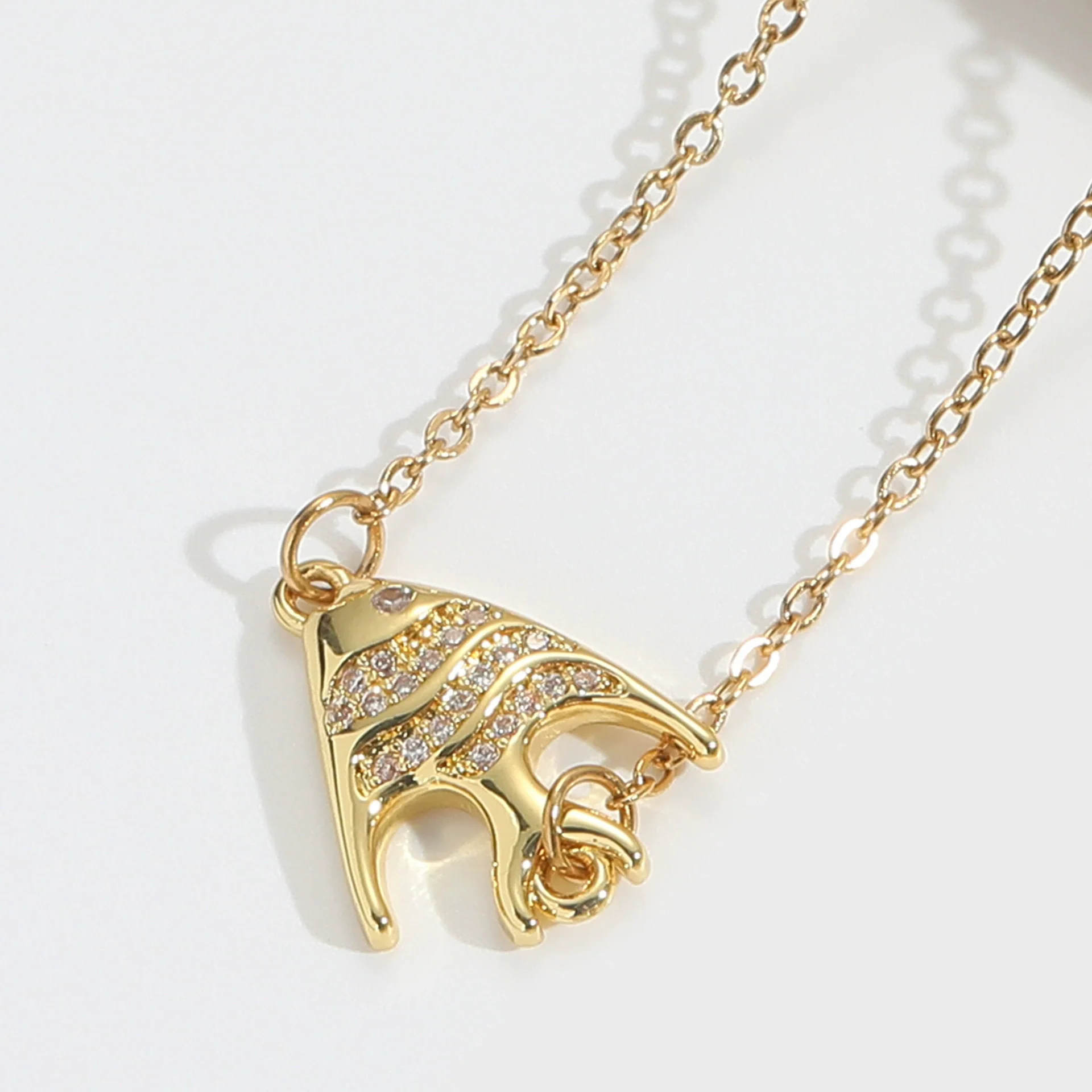 Pony Shape Pendant Necklace For Women Copper Mixed Gemstone Setting Geometric Design Electroplating - Image 8