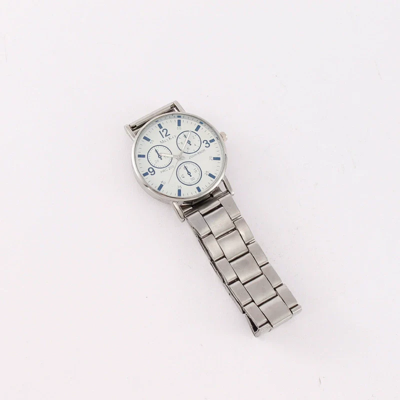 Popular Fashion Men's Watch With Steel Band Plastic Case Mineral Strengthened Mirror And Round Dial - Image 2