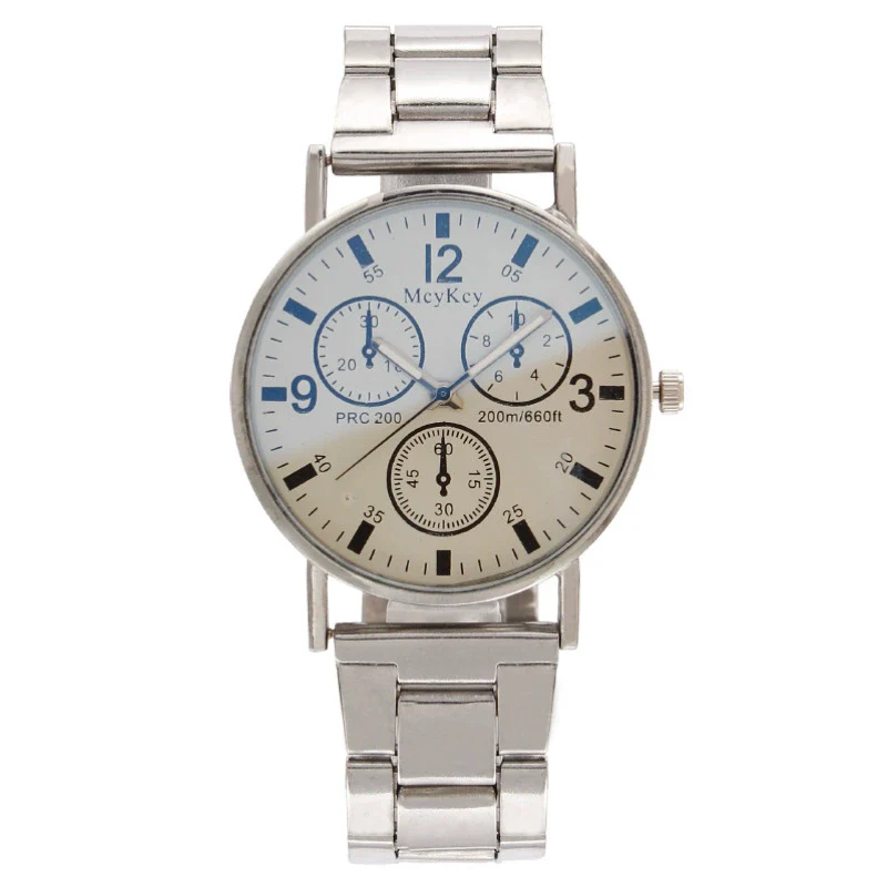 Popular Fashion Men's Watch With Steel Band Plastic Case Mineral Strengthened Mirror And Round Dial - Image 7