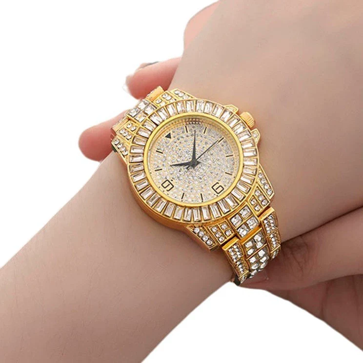 Popular Fashion Metal Women's Quartz Watch With Diamond Encrusted And Round Dial - Image 5