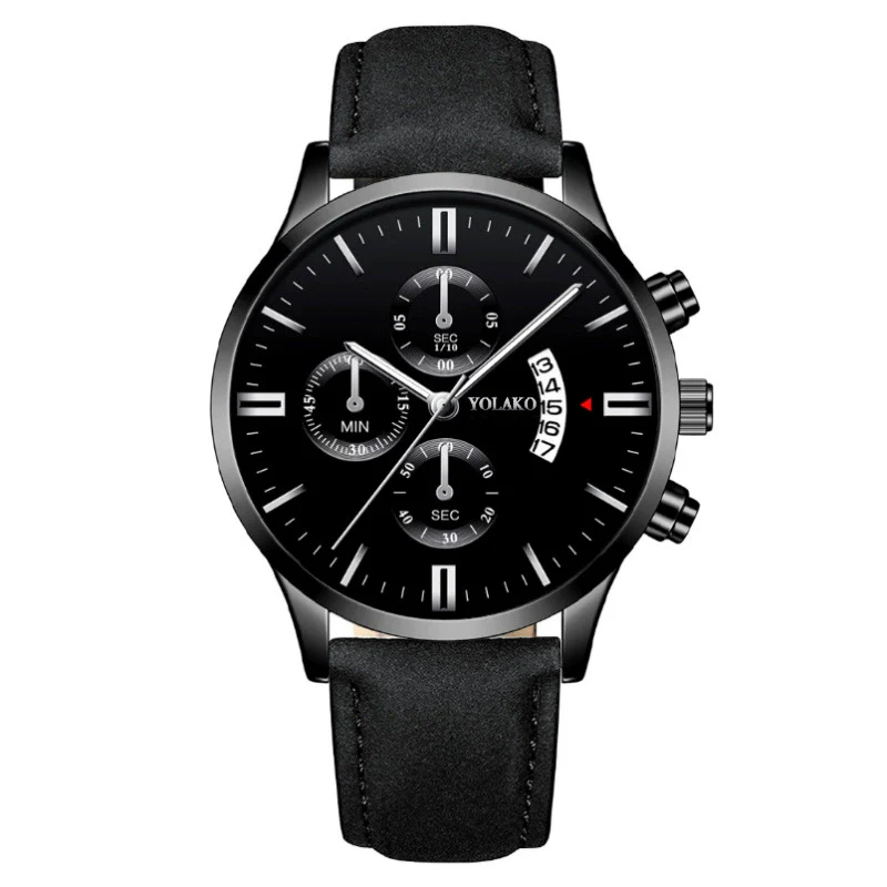 Popular Men's Watch Leather Belt Alloy Case Stainless Steel Buckle Round Dial Fashion Style - Image 7