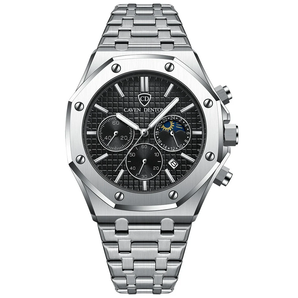 Popular Waterproof Multifunctional Men's Quartz Watch With Steel Band Alloy Strap Metal Case And Round Dial - Image 4