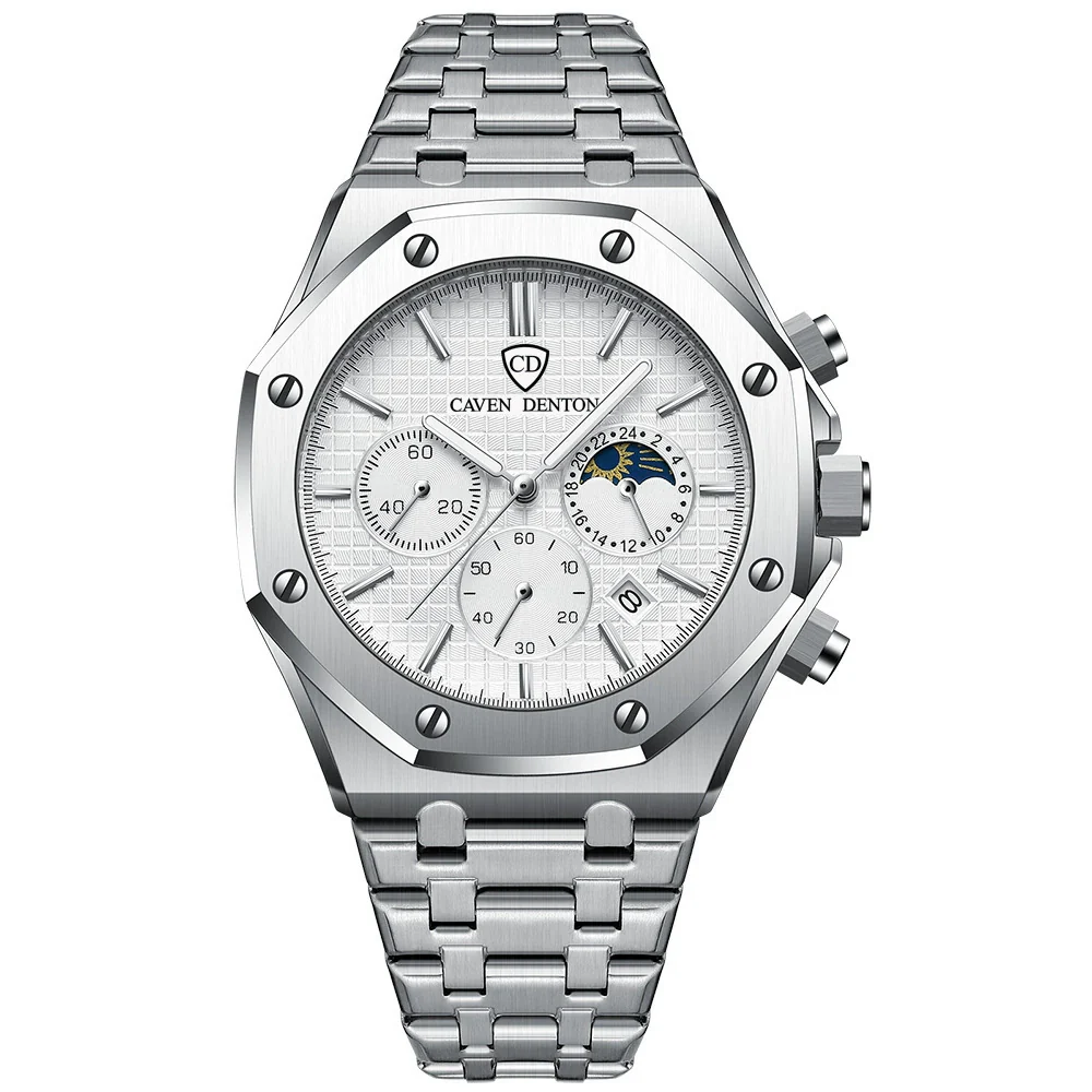 Popular Waterproof Multifunctional Men's Quartz Watch With Steel Band Alloy Strap Metal Case And Round Dial - Image 5