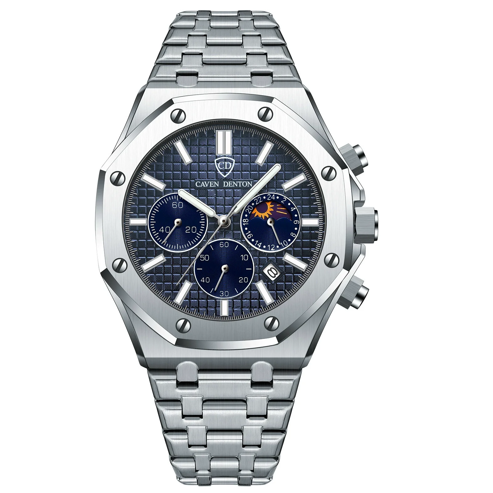 Popular Waterproof Multifunctional Men's Quartz Watch With Steel Band Alloy Strap Metal Case And Round Dial - Image 7