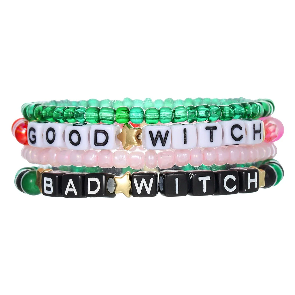 Pottery Bracelet Polymer Clay Acrylic Glass Beads Handmade Boyfriend Style With Letters Numbers Text - Image 9