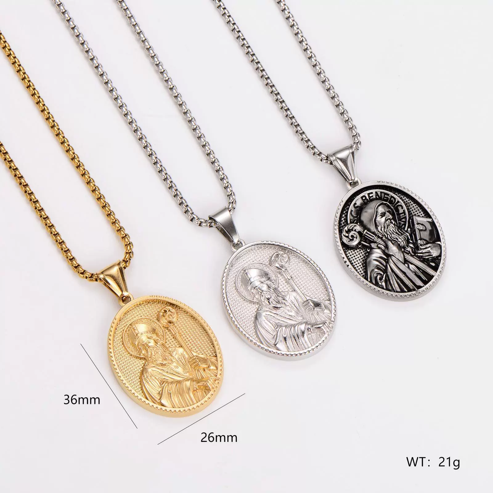 Powder Cast Saint Shaped Handheld Staff Unique Geometric Retro Pendant - Image 2