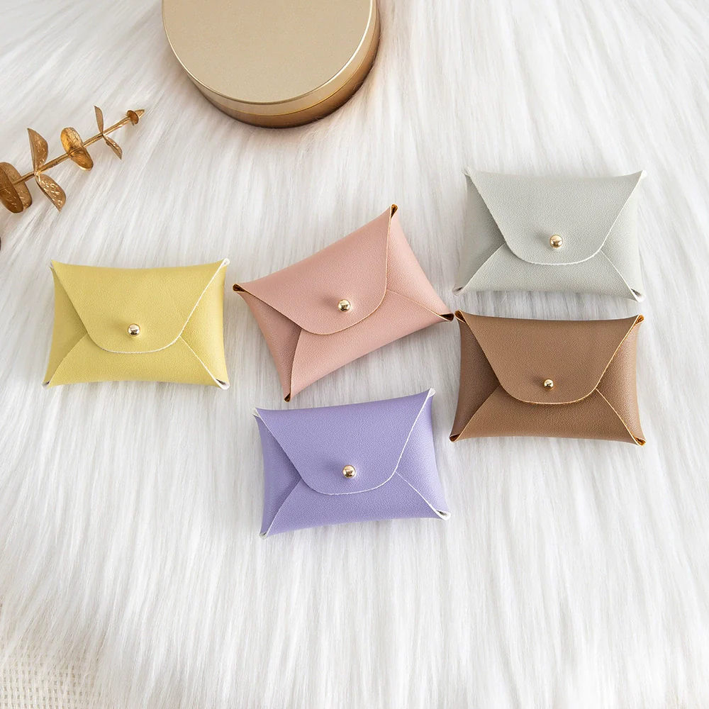 Pu Imitation Leather Jewelry Storage Bag For Ring And Necklace Packaging