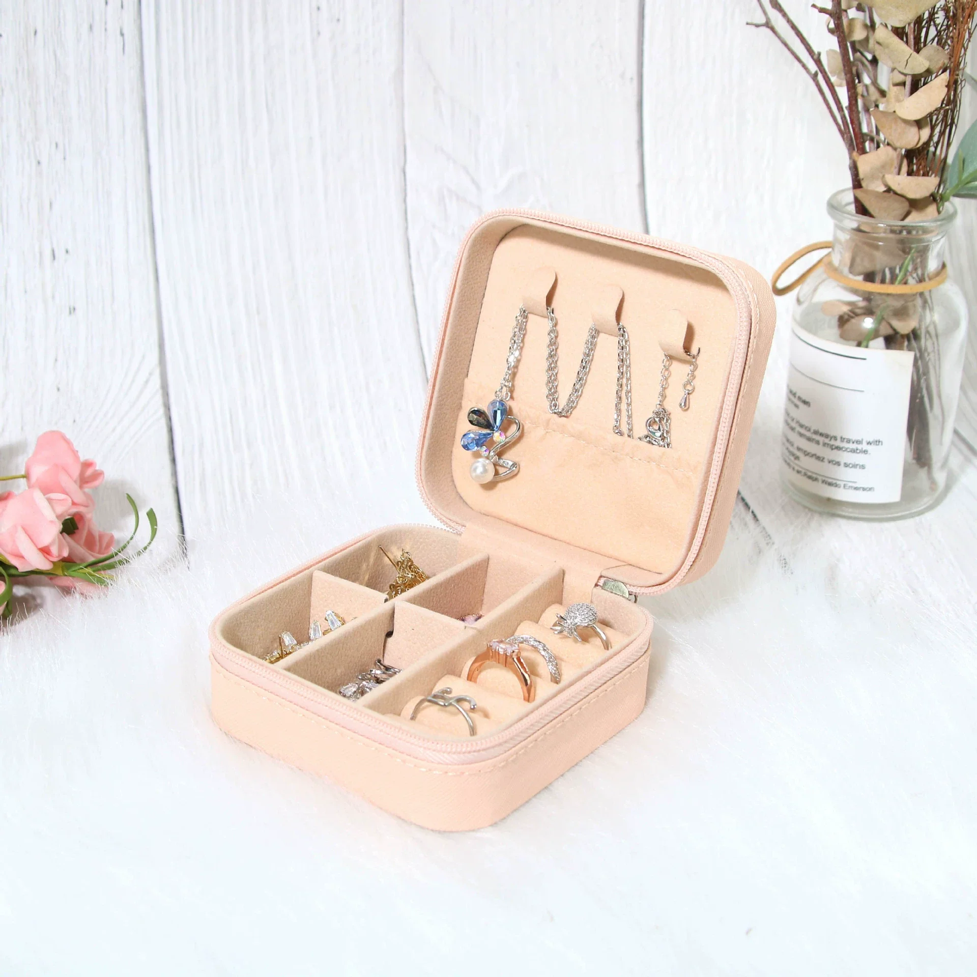 Pu Jewelry Storage Box For Rings Necklaces Earrings In Ins Style - Image 8