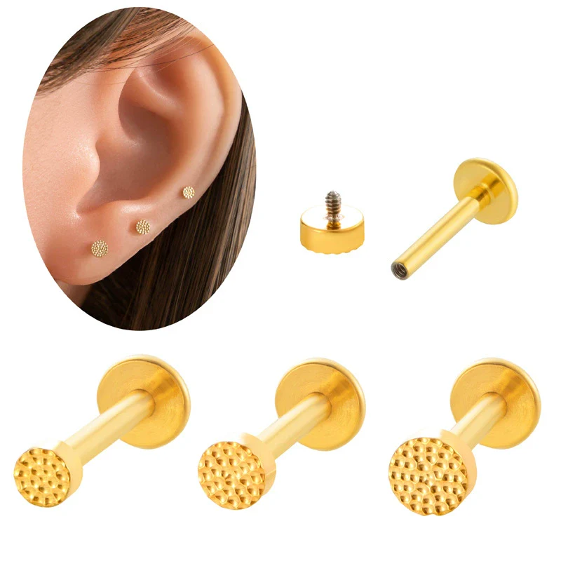Puncture Earrings Titanium Alloy Heart Shape Electroplating For Women - Image 5
