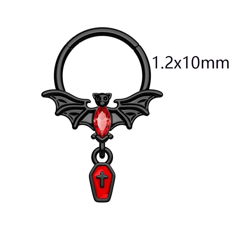 Puncture Jewelry Stainless Steel And Copper Bat Nose Ring Inverted Belly Button Ring Breast Ring Industrial Earrings Geometric Style Electroplated Unisex - Image 20