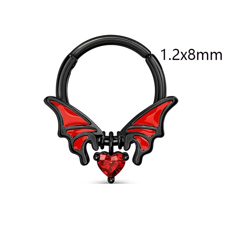 Puncture Jewelry Stainless Steel And Copper Bat Nose Ring Inverted Belly Button Ring Breast Ring Industrial Earrings Geometric Style Electroplated Unisex - Image 21