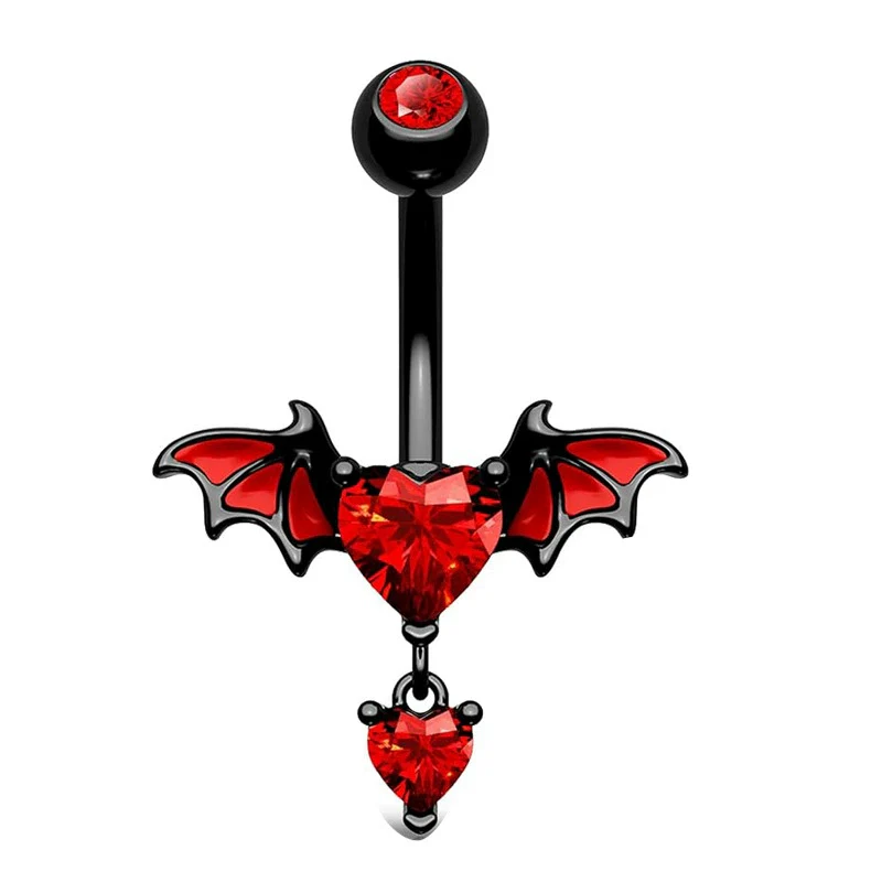 Puncture Jewelry Stainless Steel And Copper Bat Nose Ring Inverted Belly Button Ring Breast Ring Industrial Earrings Geometric Style Electroplated Unisex - Image 6