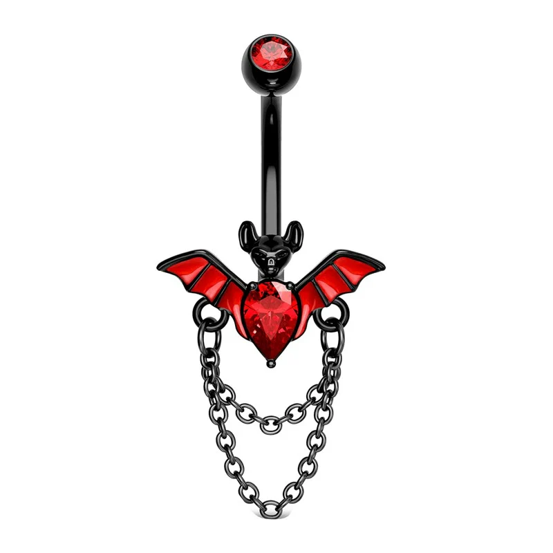 Puncture Jewelry Stainless Steel And Copper Bat Nose Ring Inverted Belly Button Ring Breast Ring Industrial Earrings Geometric Style Electroplated Unisex - Image 8