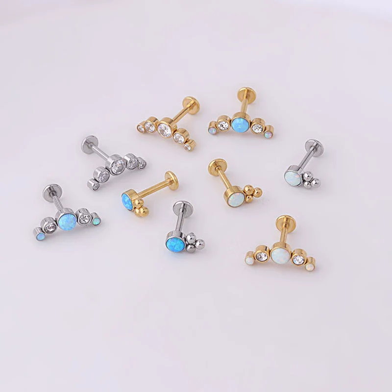 Puncture Jewelry Stainless Steel Geometric Electroplating For Women - Image 3