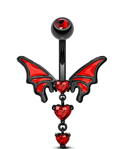 Puncture Jewelry Stainless Steel Heartshaped Electroplated Belly Button Ring Bat Chest Ring Nose Nail Ear Bone Nail - Image 6