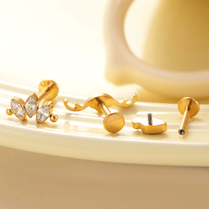 Puncture Jewelry Titanium Alloy Drop Shape Electroplated For Women - Image 2