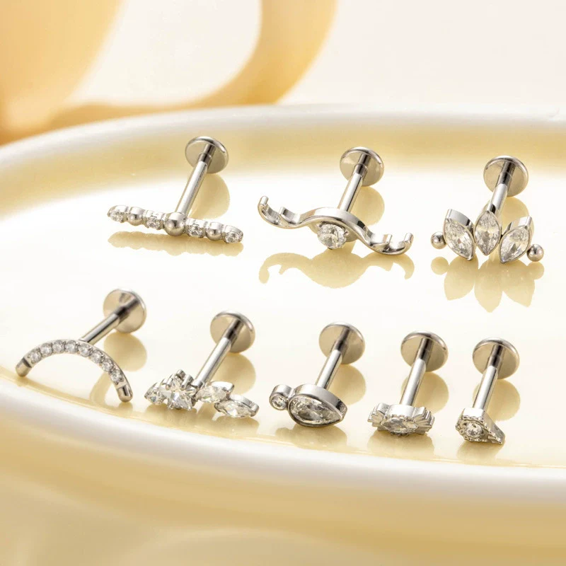 Puncture Jewelry Titanium Alloy Drop Shape Electroplated For Women - Image 3