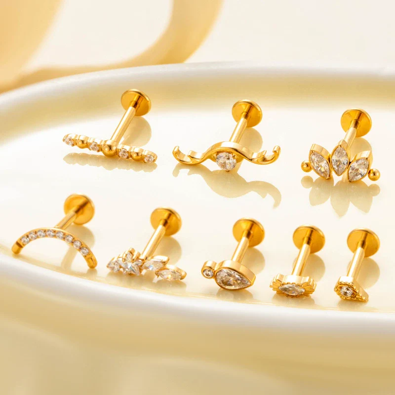 Puncture Jewelry Titanium Alloy Drop Shape Electroplated For Women - Image 4