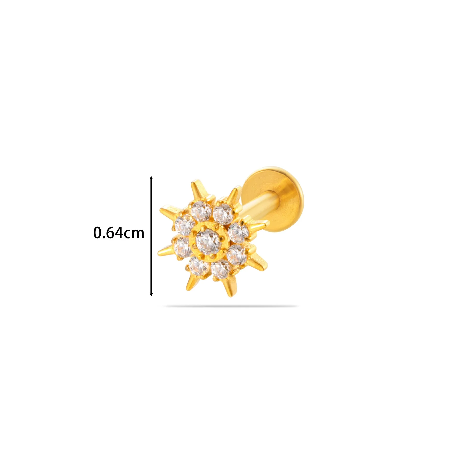 Puncture Jewelry Titanium Alloy Flower Style Electroplated For Women - Image 6