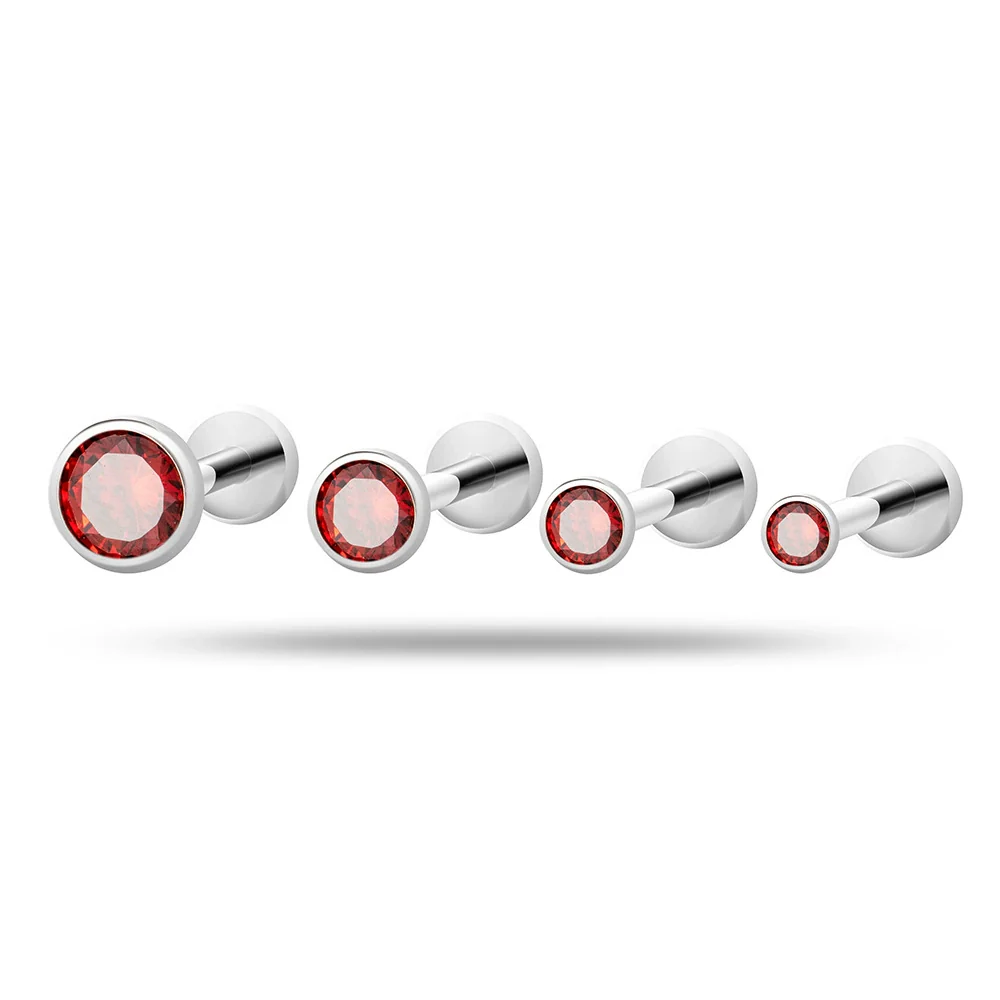 Puncture Jewelry Titanium Alloy Geometric Electroplated Zircon Lip Nail Tragium Ear Nail - Image 12