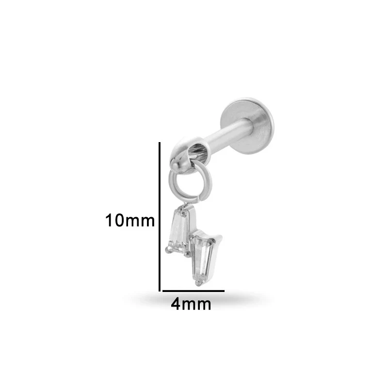 Puncture Jewelry Titanium Alloy Water Drop Shape Zircon Pendant With Inner Teeth Screw Rod Electroplated For Women - Image 10